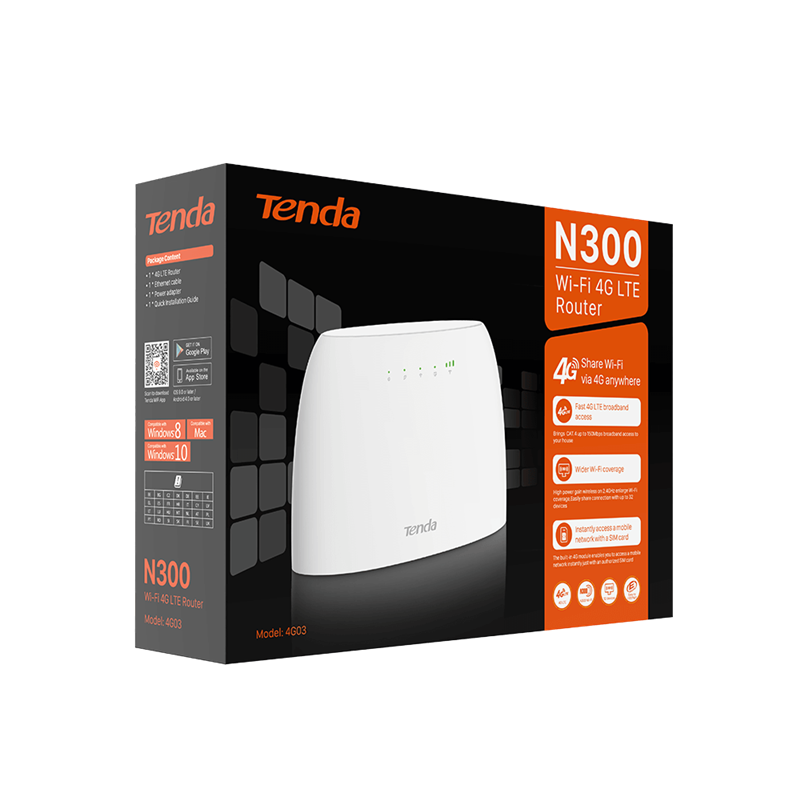TENDA ROUTER, 4G WIFI 300MBPS